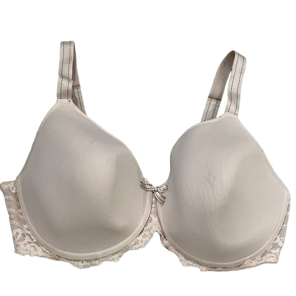Chantelle Rive Gauche Full Coverage Smooth Bra 36DD Underwire Lace Cappuccino